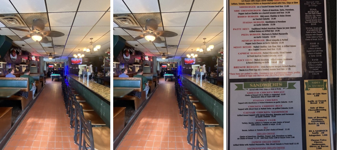 Side Street Saloon Menu