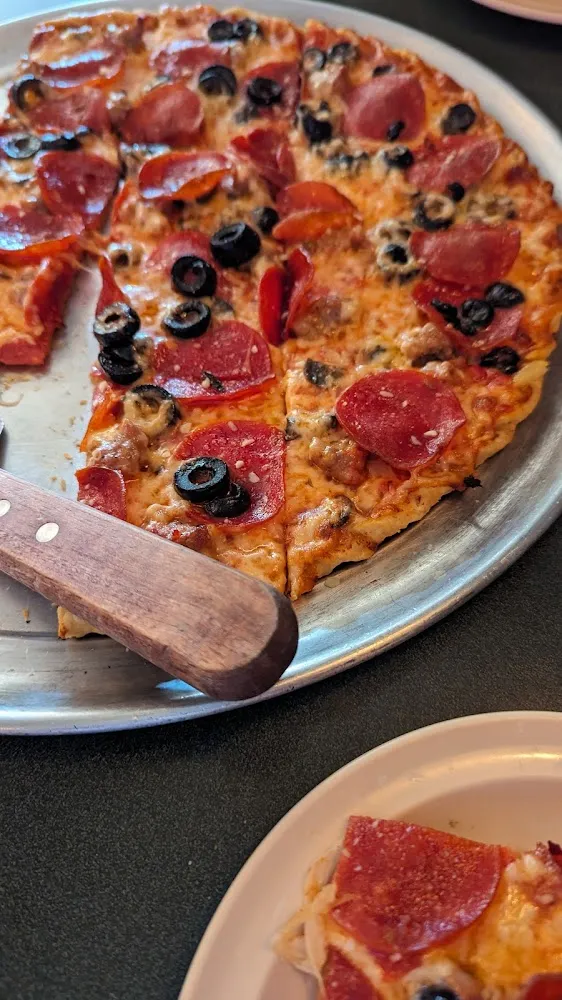 Sausage Pepperoni Black Olive Pizza